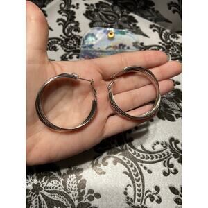 By Alexa Rae Large silver hoop earrings